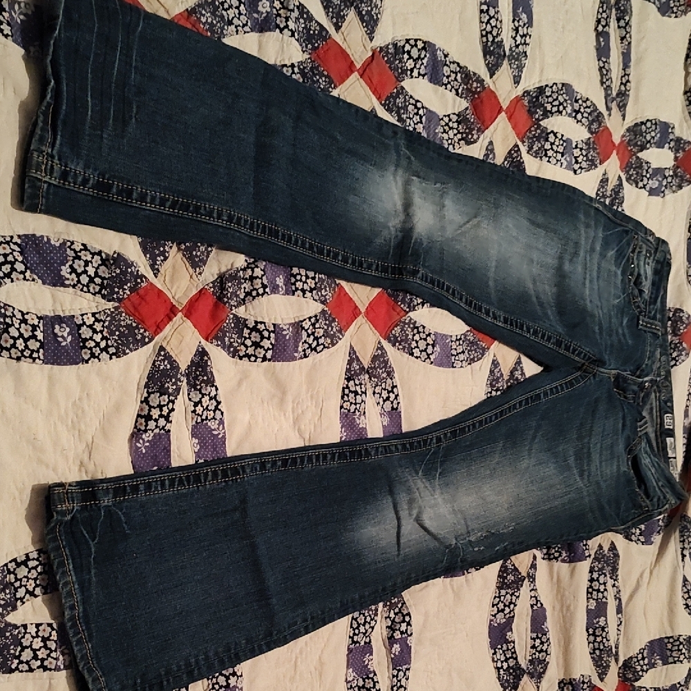 Miss Me Blue Flare Wide Leg Jeans with Distressed Details